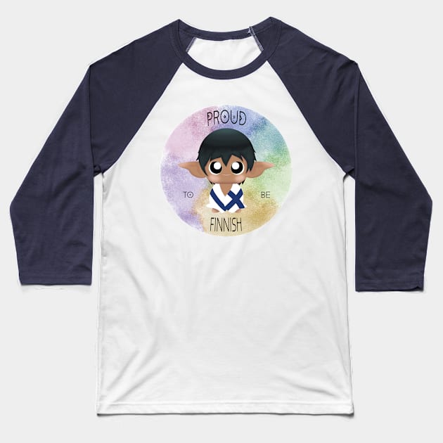 Proud to be Finnish (Sleepy Forest Creatures) Baseball T-Shirt by Irô Studio